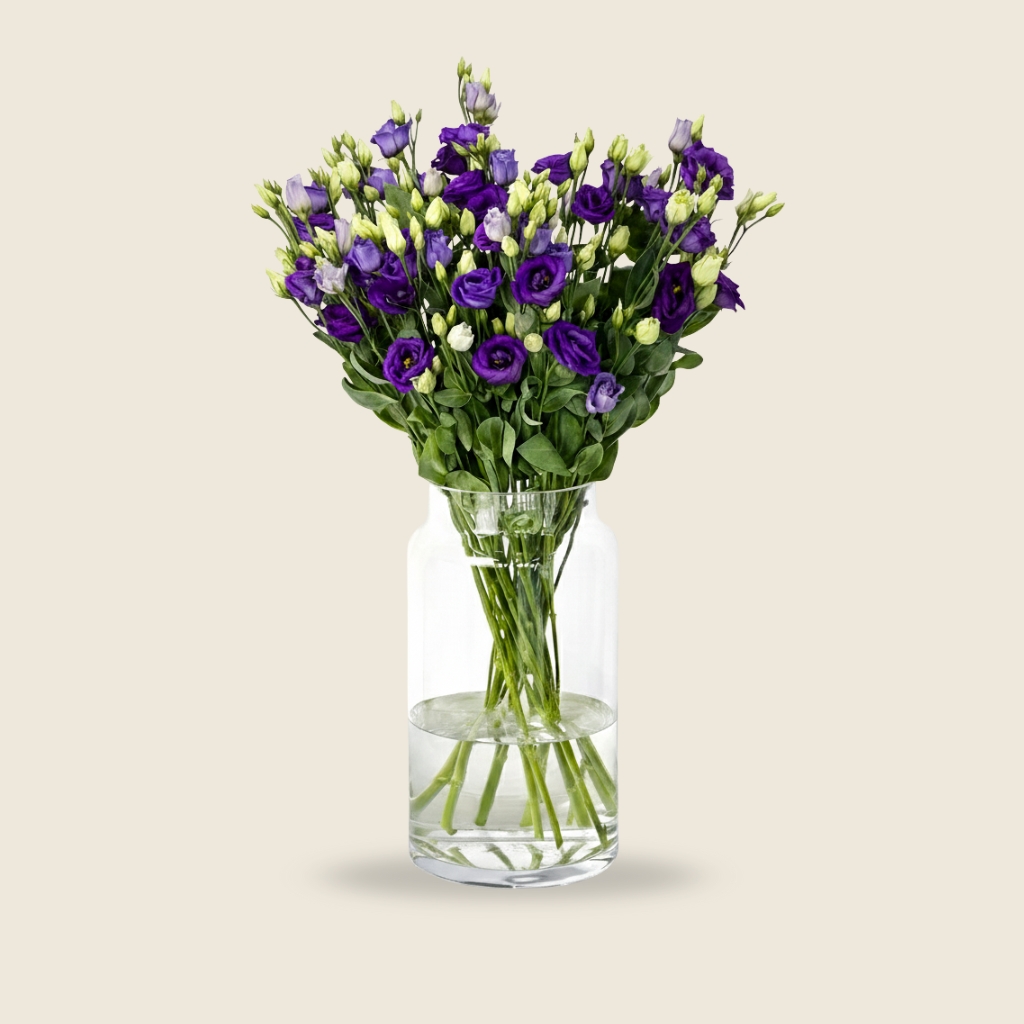 Purple eustoma stems